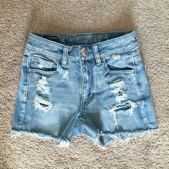American Eagle High-Waisted Denim Shorts - Picture 1 of 4